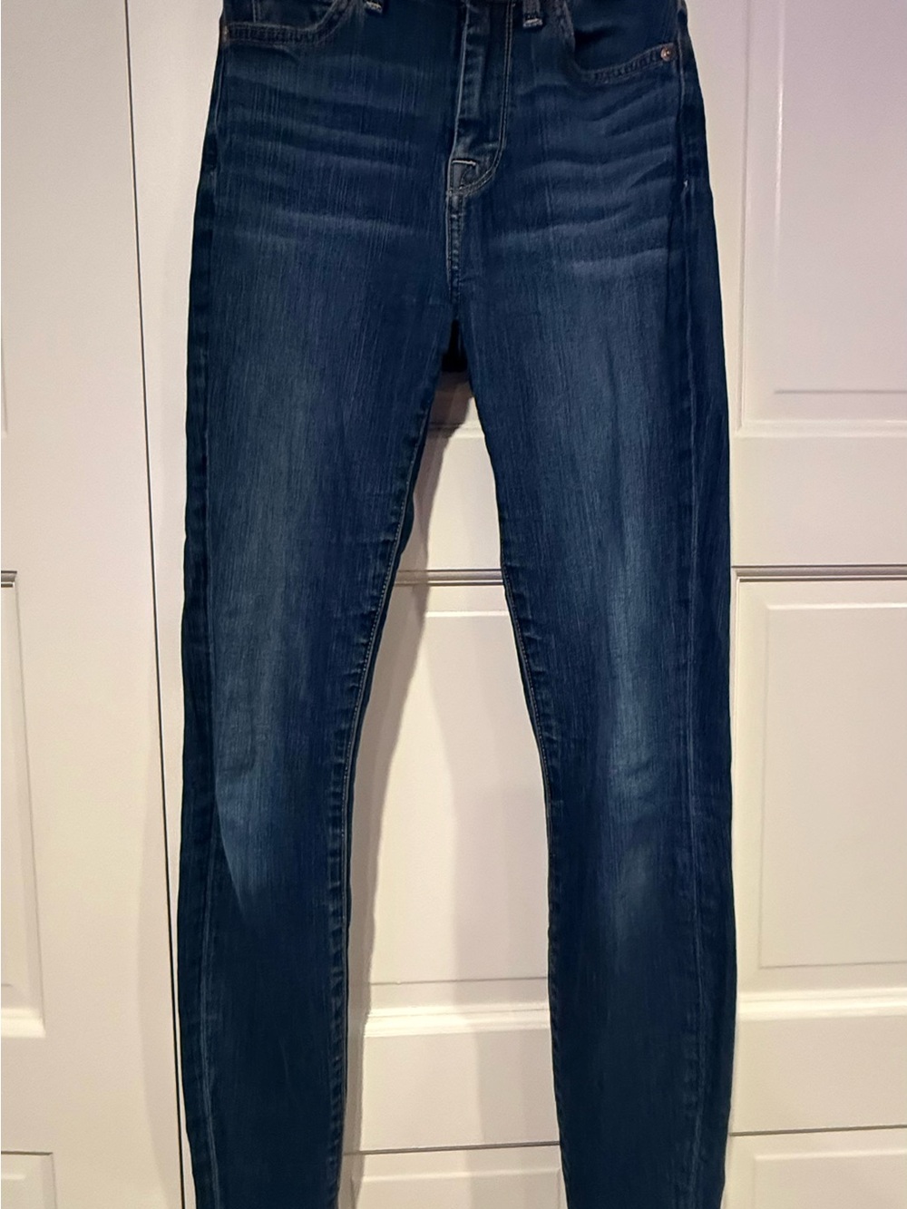 7 For All Mankind Dark Blue High Waist Skinny Jeans